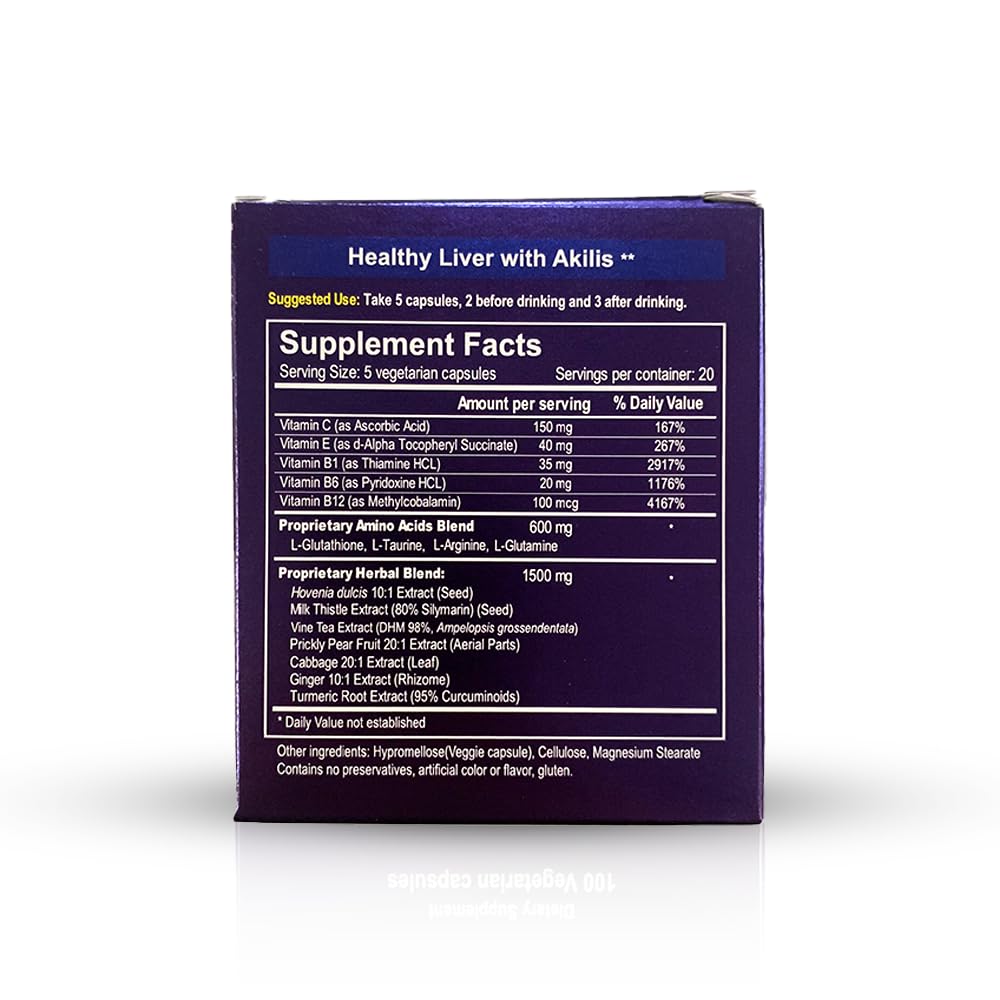 Nutripia Akilis Liver Support Pills Capsule, 100 Count
