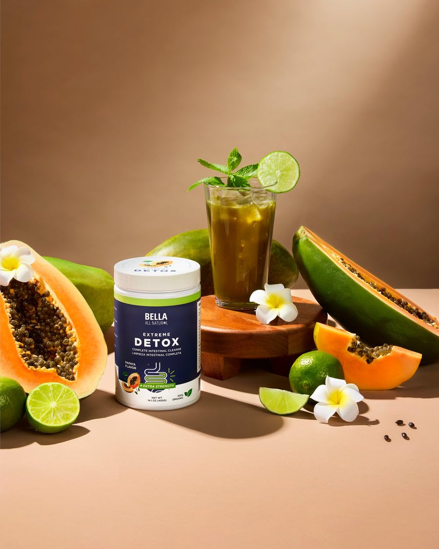 Bella All Natural Extreme Detox Powder Papaya 14.1 Ounce
