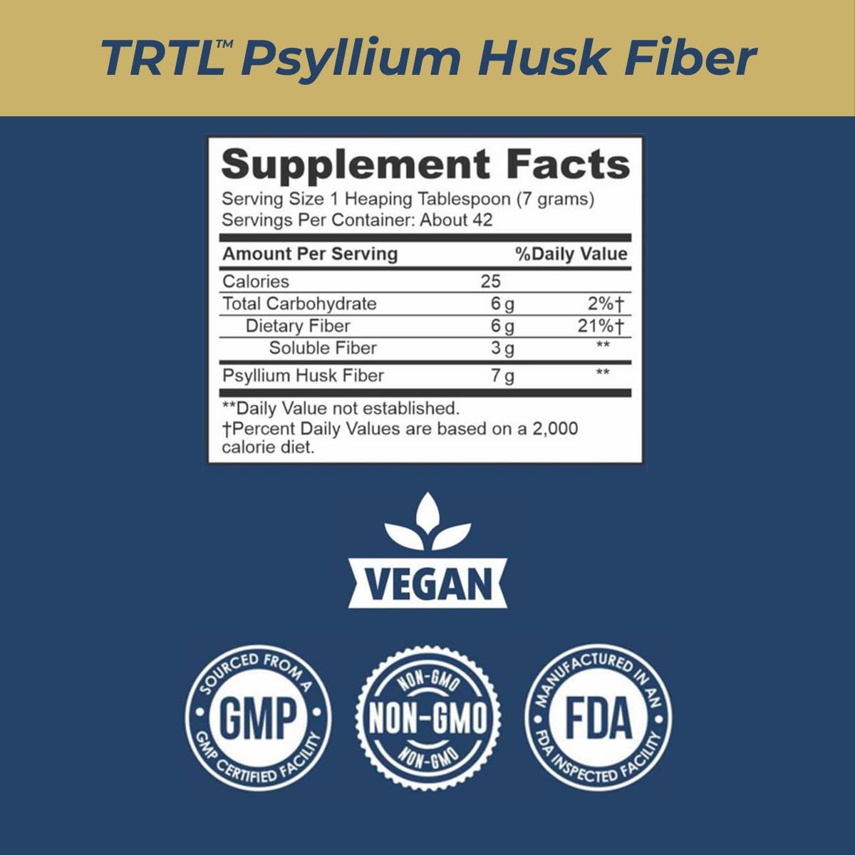 TRTL Supplements Psyllium Husk Powder 10.6 Ounce