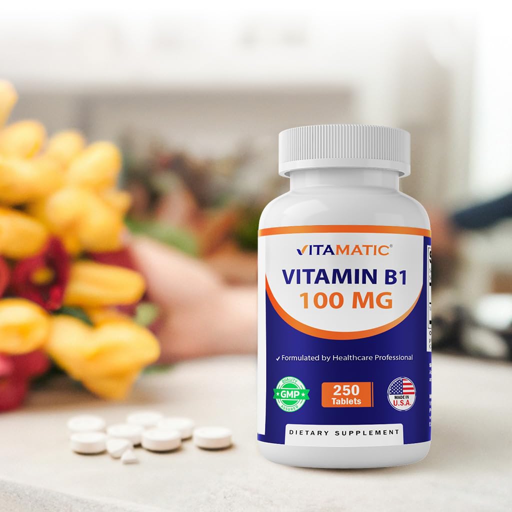 Vitamatic Vitamin B1 Thiamine Mononitrate 100mg, Tablets, 500 Count