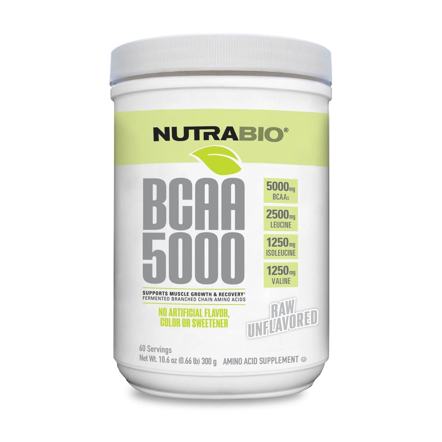 NutraBio BCAA 5000 Powder 10.58 oz