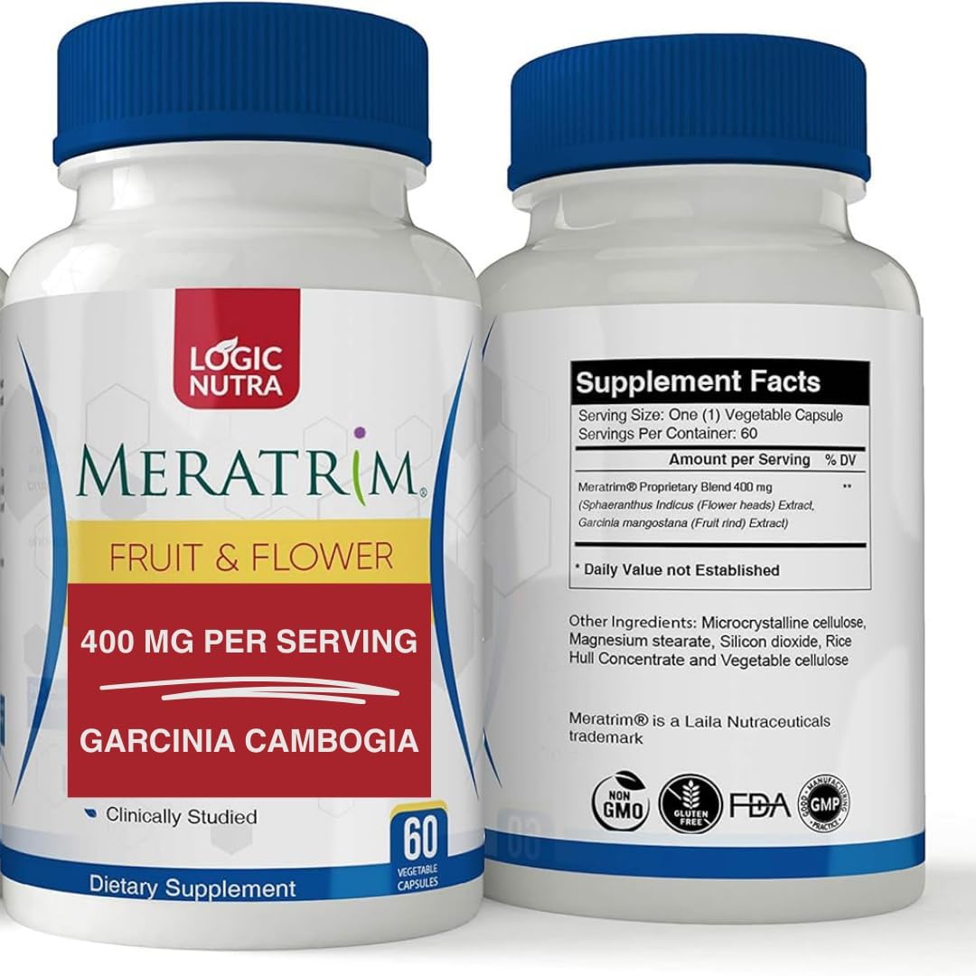 Logic Nutra Meratrim Proprietary Blend 400 mg Garcinia Mangostana (Fruit Rind) Extract Stimulant Free Capsules 60 Capsules