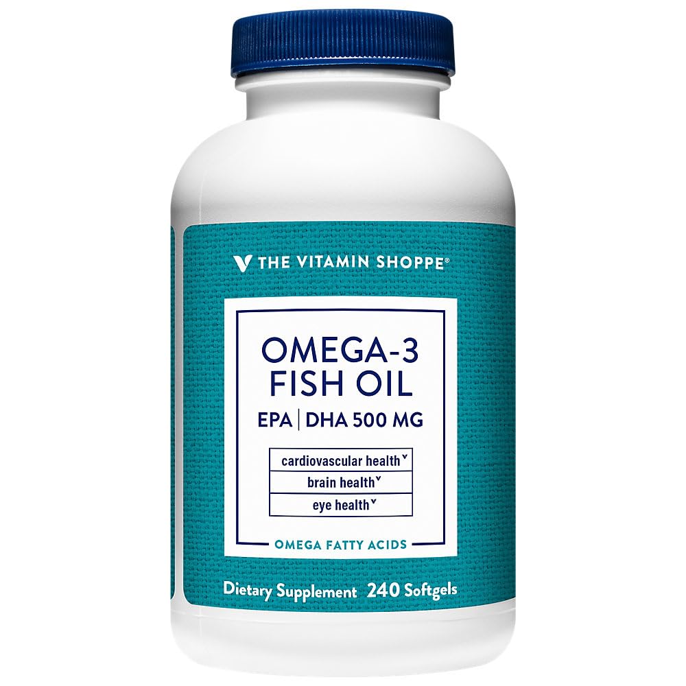 The Vitamin Shoppe Omega 3 Fish Oil 1000 mg Softgels, 240 Softgels