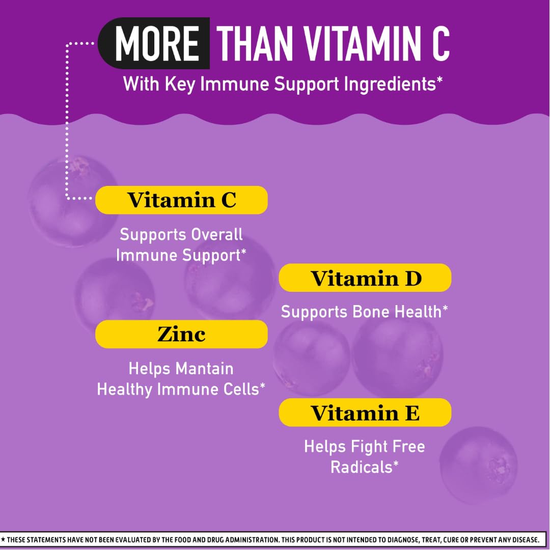 Airborne Elderberry + Zinc & Vitamin C For Adults, Immune Support, 50 Gummies