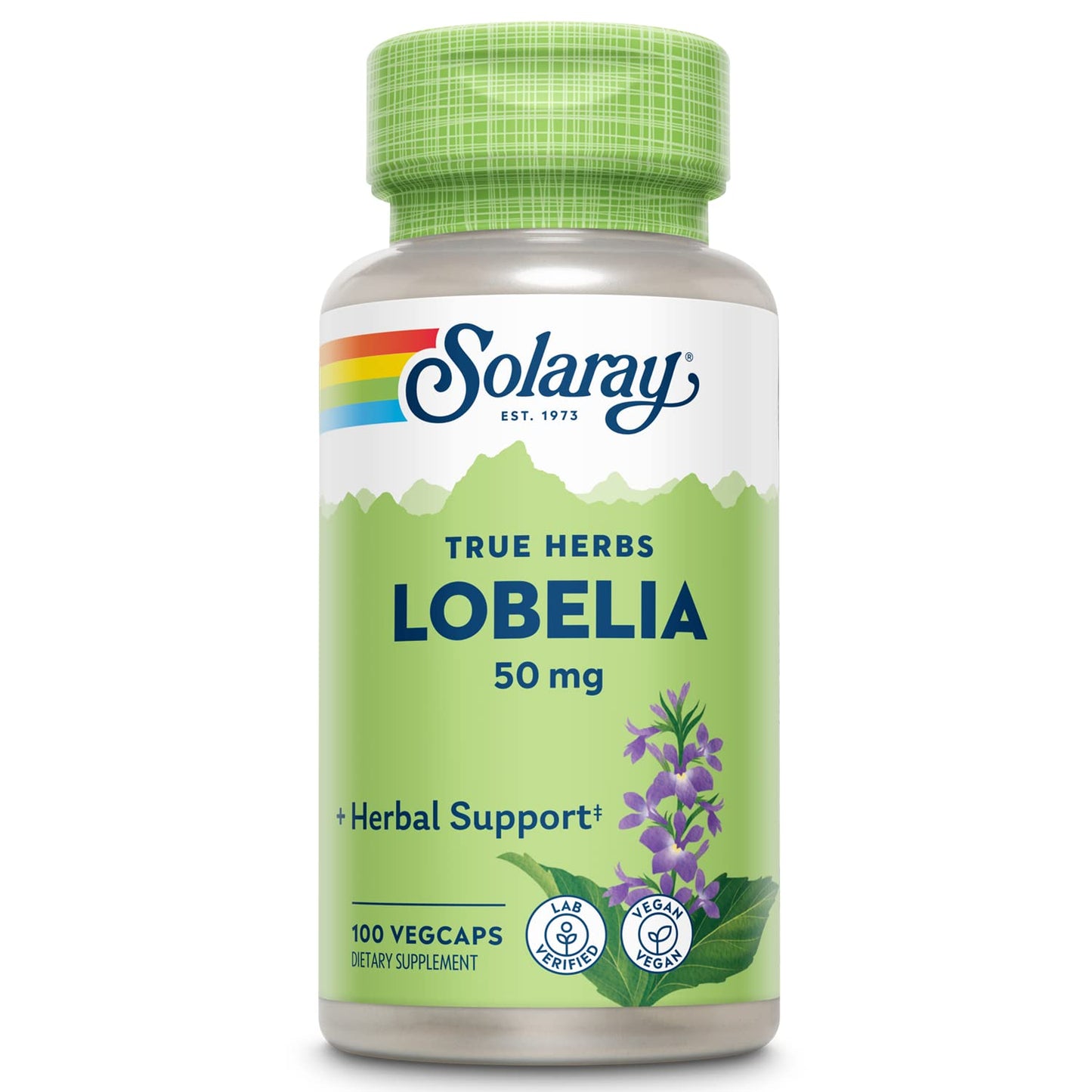 Solaray Lobelia Aerial 50mg Capsule, 100 VegCaps