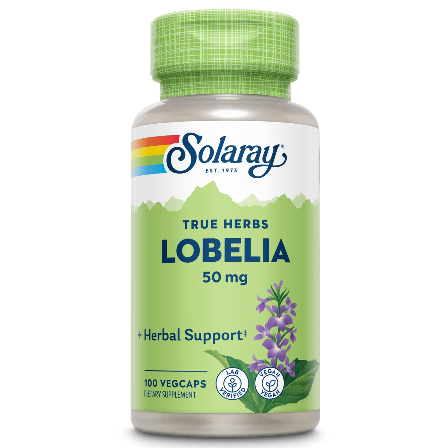 Solaray Lobelia Aerial 50mg Capsule, 100 VegCaps