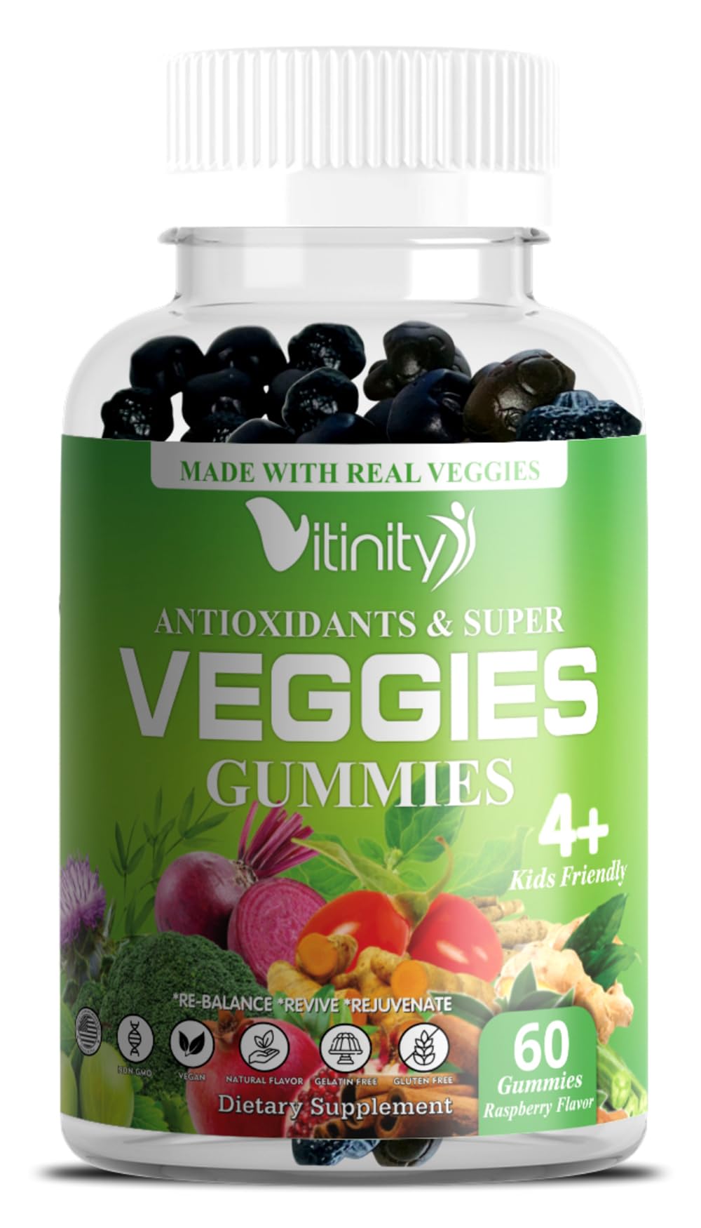 VITINITY Super Greens Multivitamin Gummies, 60 Count