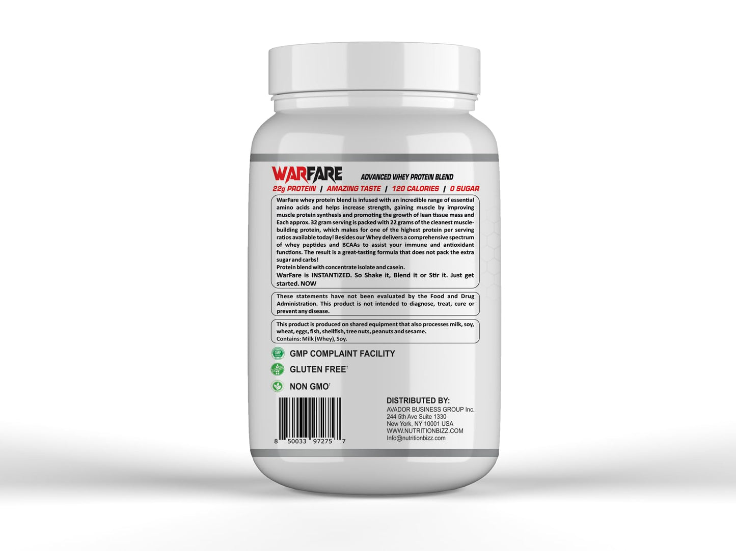 NutritionBizz Warfare Advanced Whey Protein Blend Powder 32 Servings
