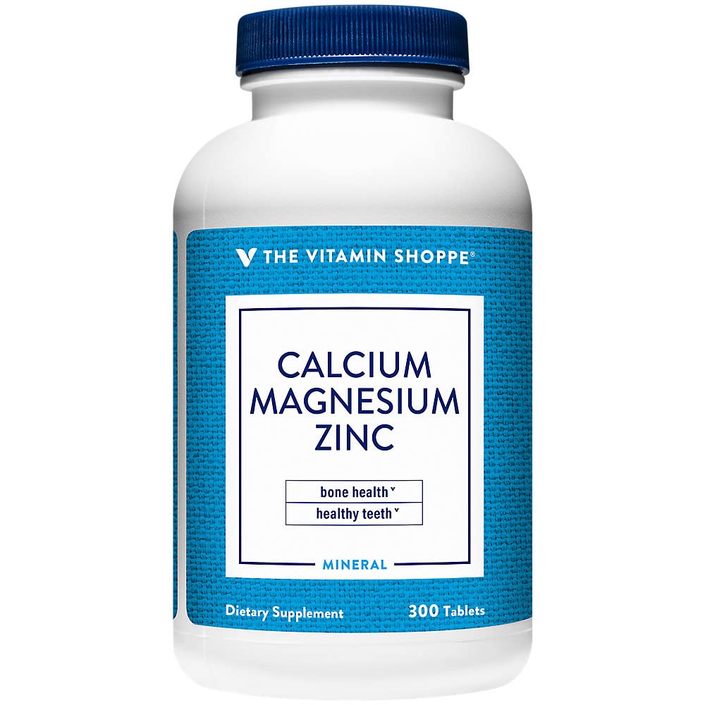 The Vitamin Shoppe Calcium-Magnesium-Zinc with Vitamin D - Bone Immune & Cellular Health, 300 Tablets