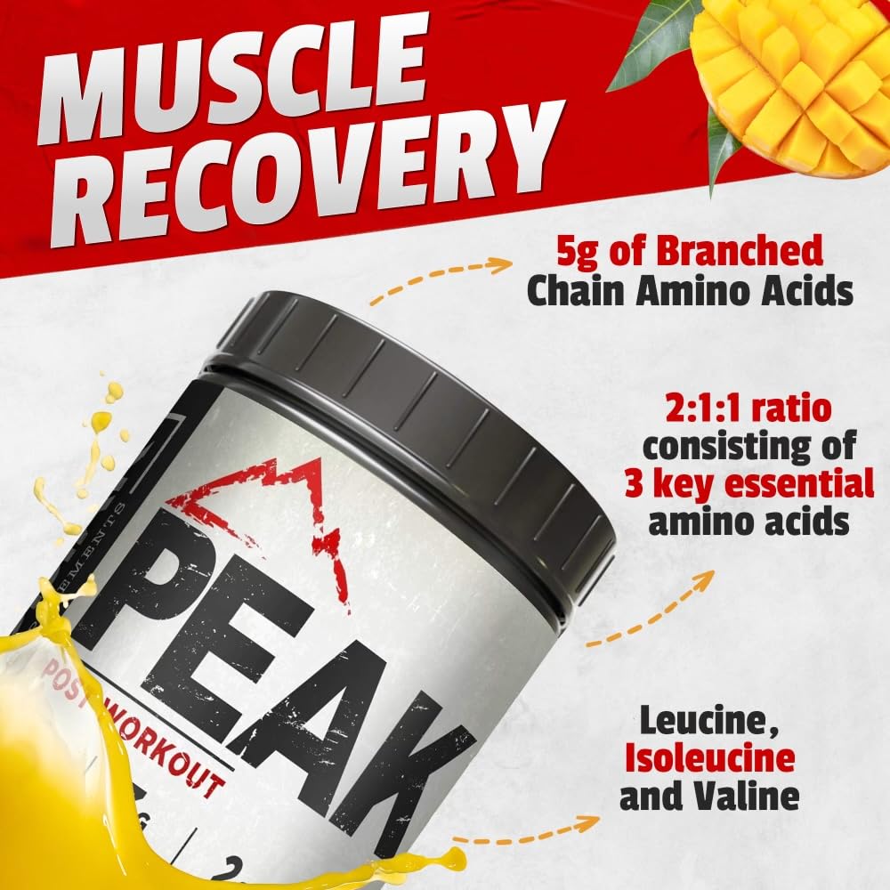 Kodiak Supplements Peak Post Workout BCAA 2:1:1 Creatine Glutamine Muscle Recovery and Strength Building Supplement Powder, 12.3 Ounce