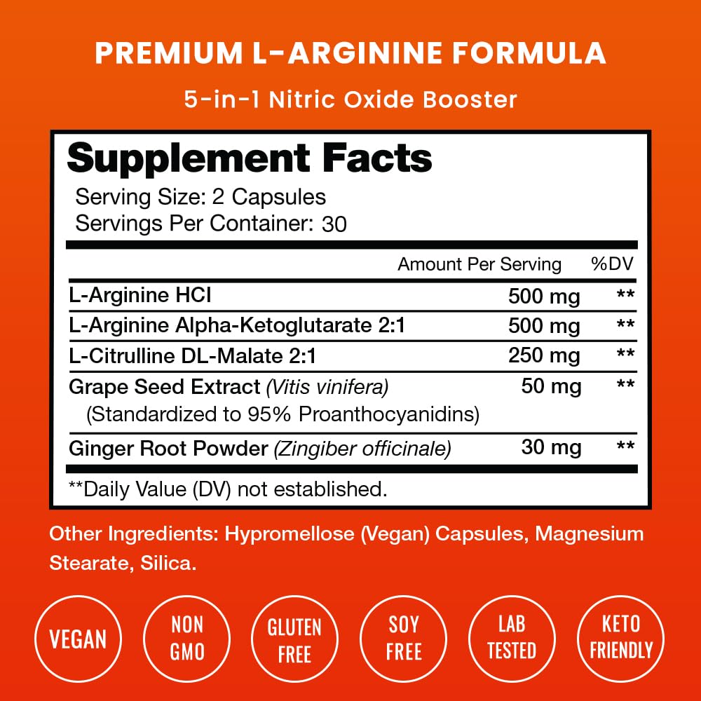 NutraChamps L-Arginine and Tribulus Capsules, 120 Capsules