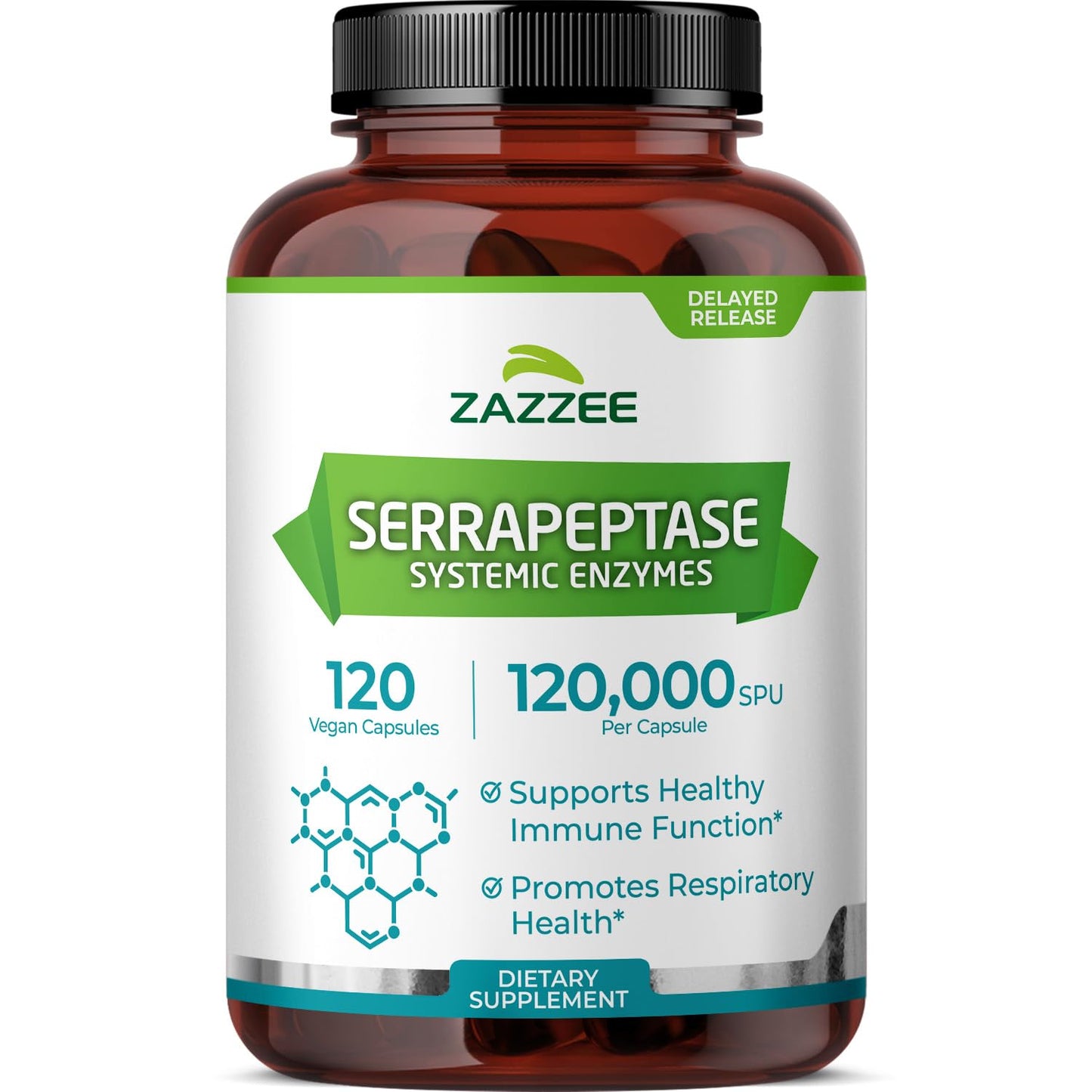 Zazzee Delayed Release Serrapeptase Capsule 120 Count