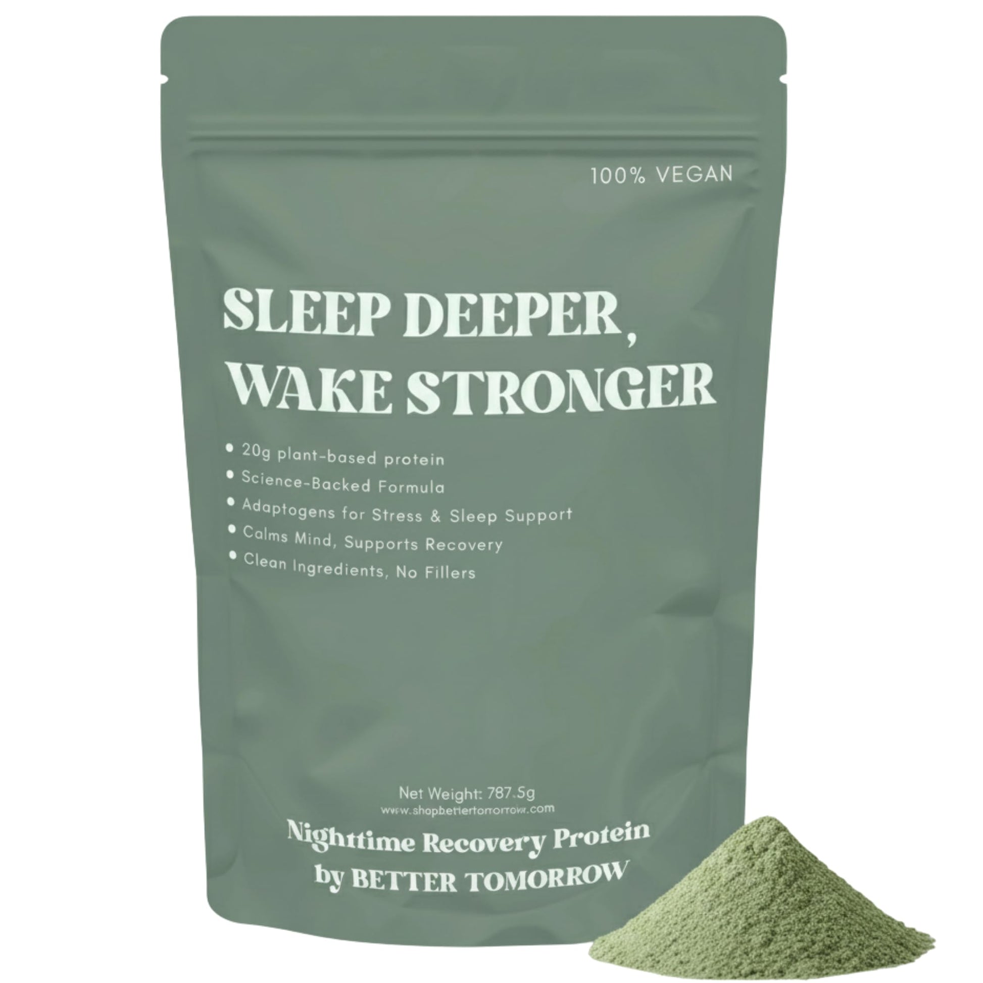 Better Tomorrow Nighttime Recovery Protein Powder 8-in-1 Sleep & Muscle Recovery, 20 Servings