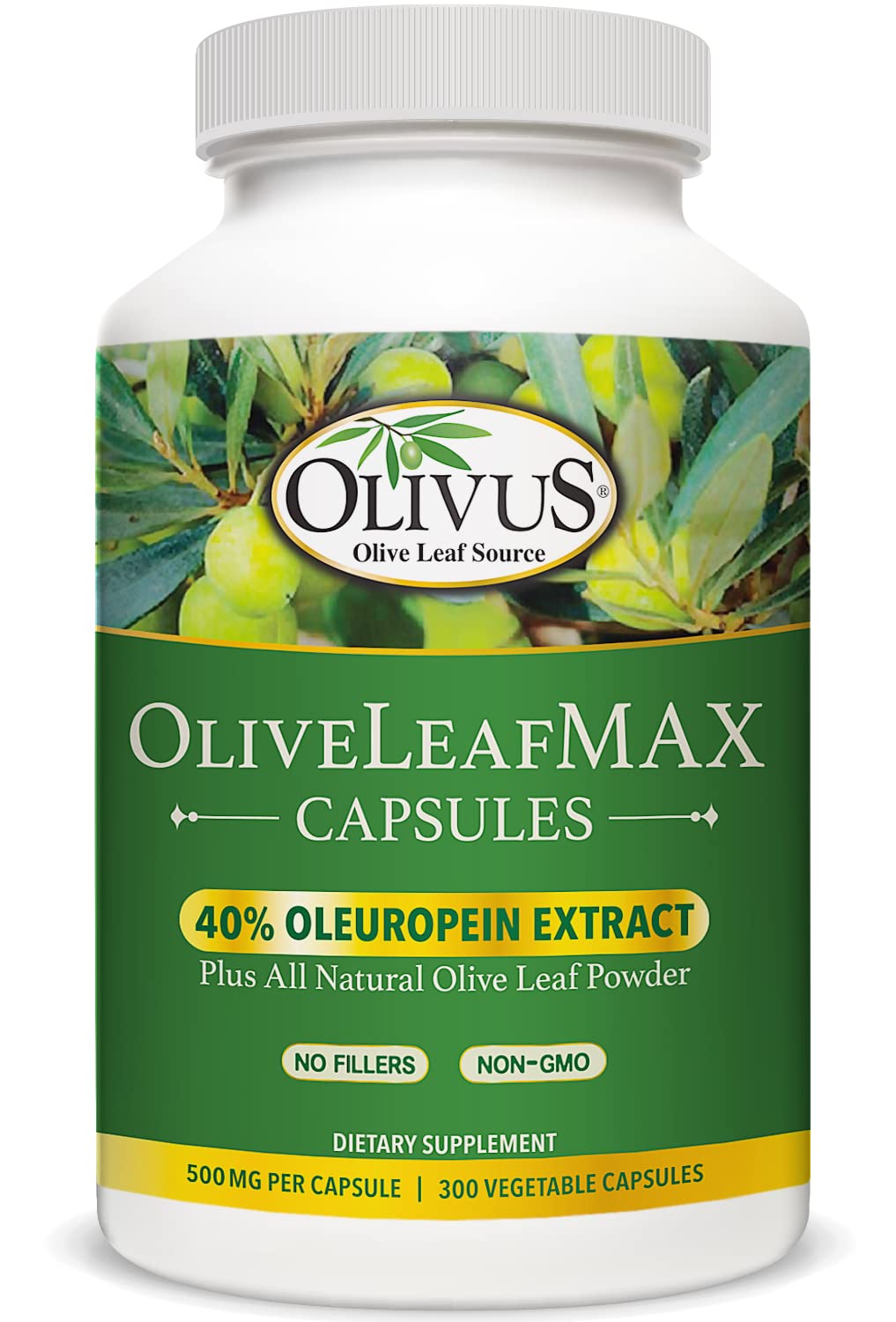 Olivus Olive Leaf Extract Capsules, 300 Count