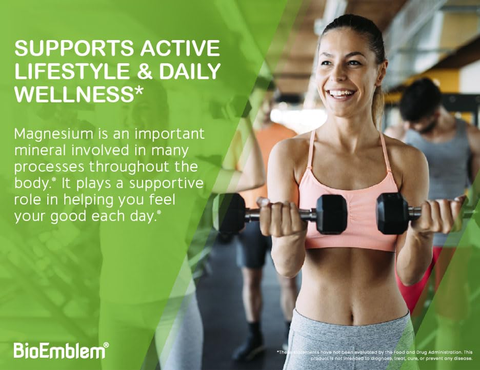 BioEmblem Triple Magnesium Complex 300mg Magnesium Glycinate, Malate & Citrate, 90 Capsules