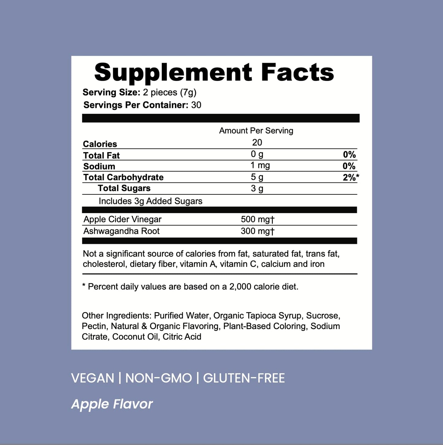 SOULBELLY Ashwagandha + Apple Cider Vinegar Gummies 60 Count
