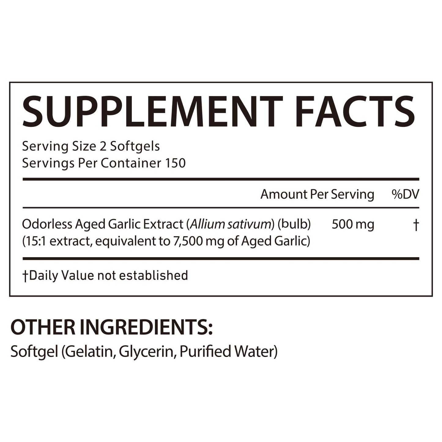 shwdppmy Aged Garlic Extract Softgels 300 Count
