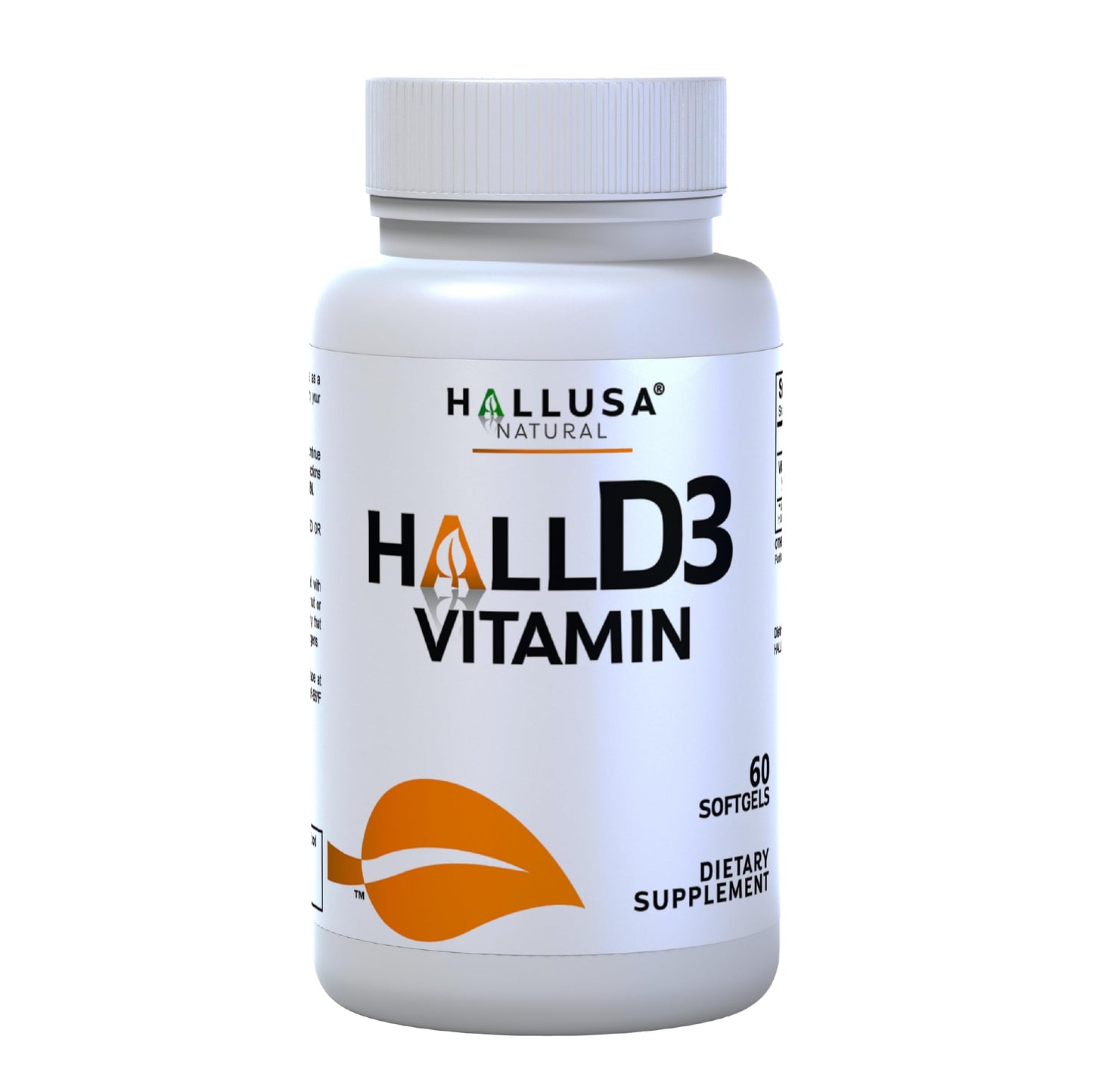 Hallusa Natural HallD3 Vitamin D3 2000 IU Softgels, 60 Count
