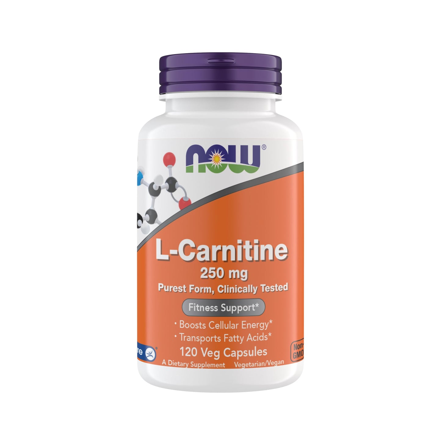 NOW Foods L-Carnitine 250 mg Capsule, 120 Count