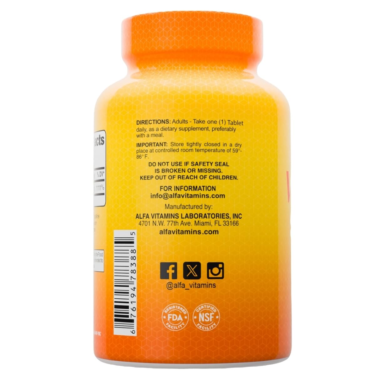 ALFA VITAMINS Vitamin C Supplement 1000mg Tablet, 100 Tablets
