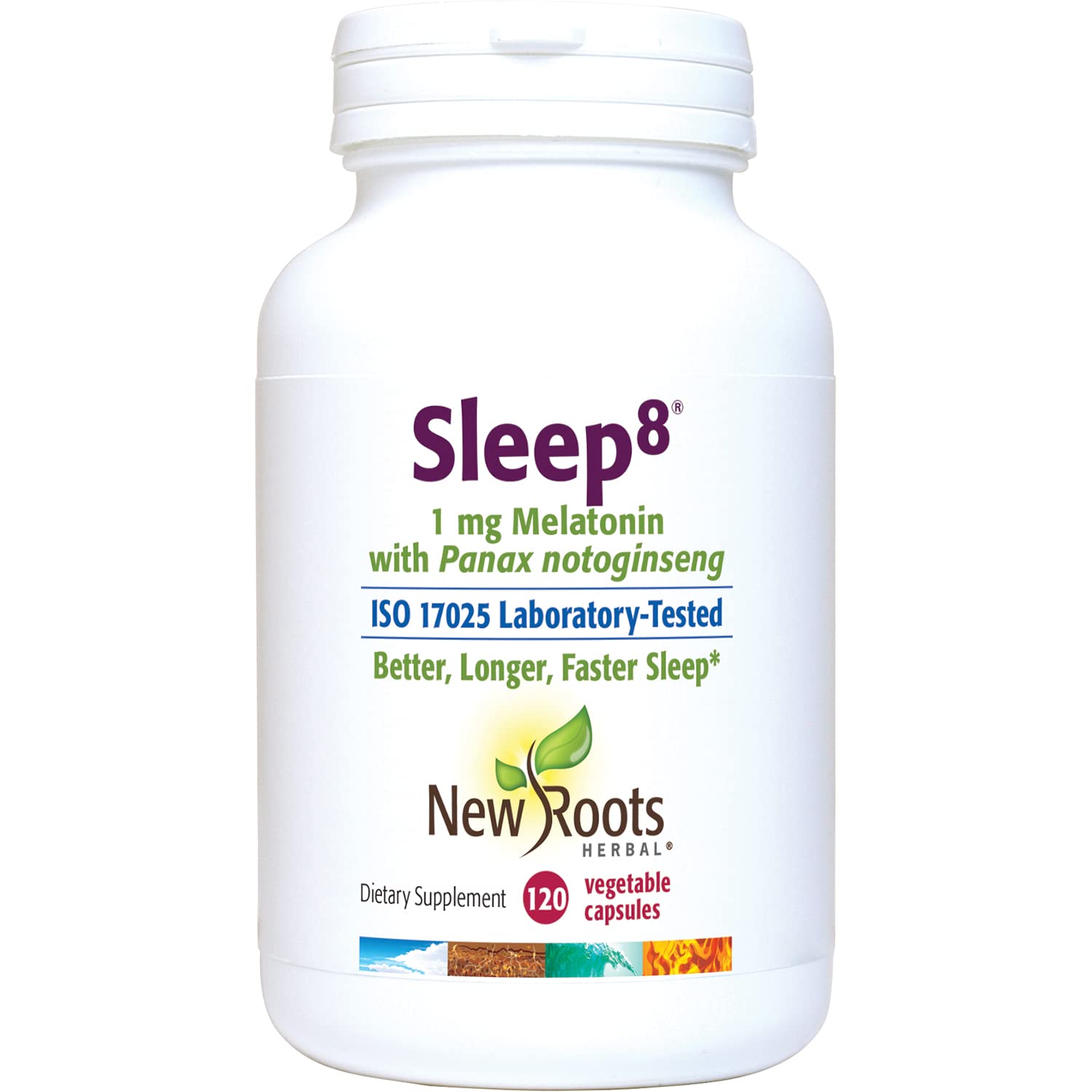New Roots Herbal Herbal Sleep Supplement with Passion Flower, Chamomile, Hops, Panax Ginseng, Melatonin 120 Capsules
