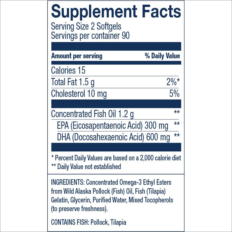 Wiley's Finest Wild Alaskan Fish Oil Peak DHA - 900mg EPA and DHA Omega-3s Softgels, 180 Softgels