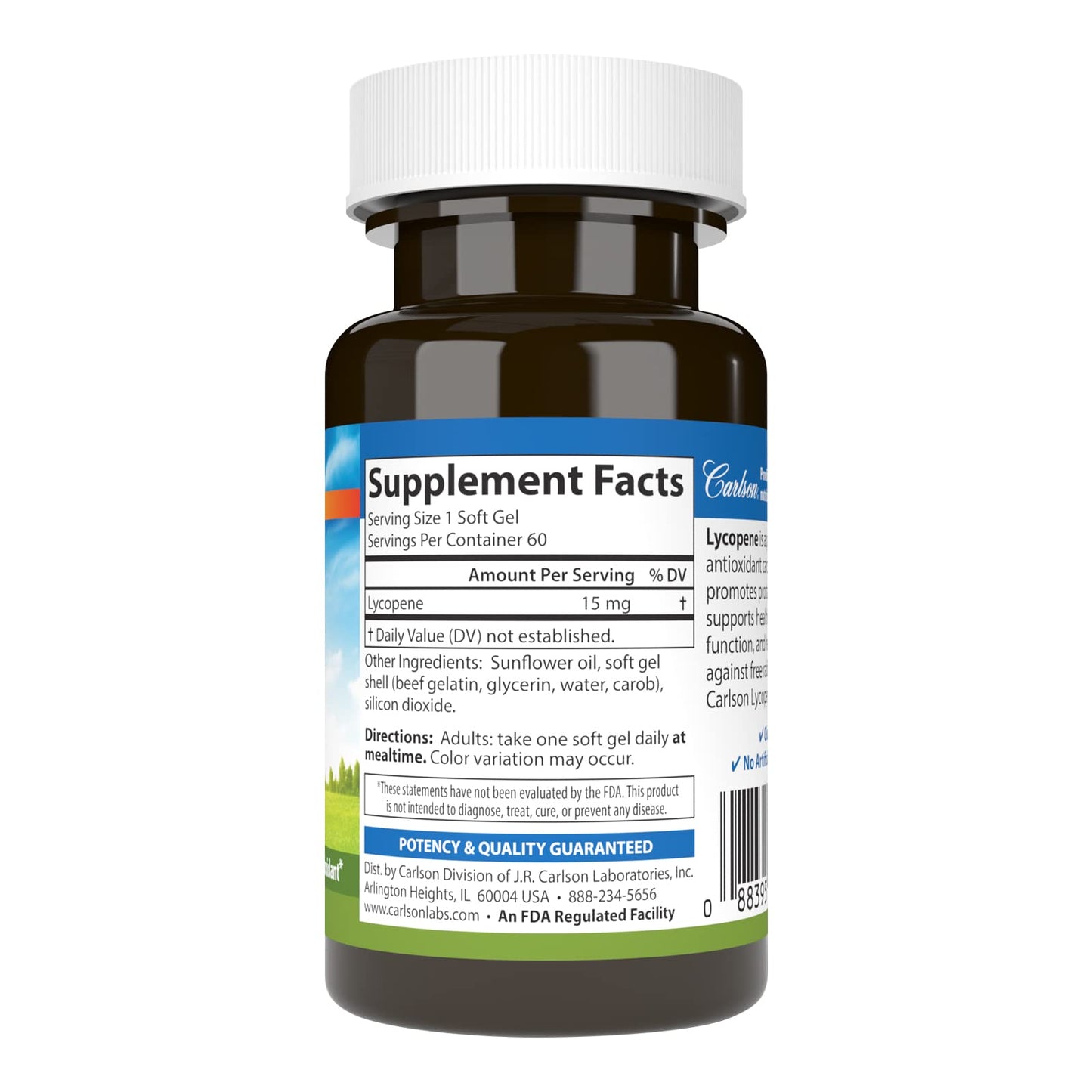 Carlson Lycopene 15 mg Softgels, 60 Count