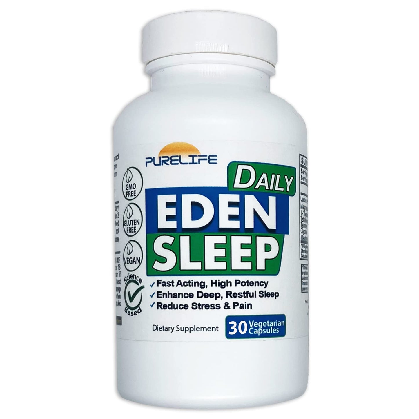 PureLife Supplements Eden Daily Sleep NEW GABA Free Formula Capsule 30 Count