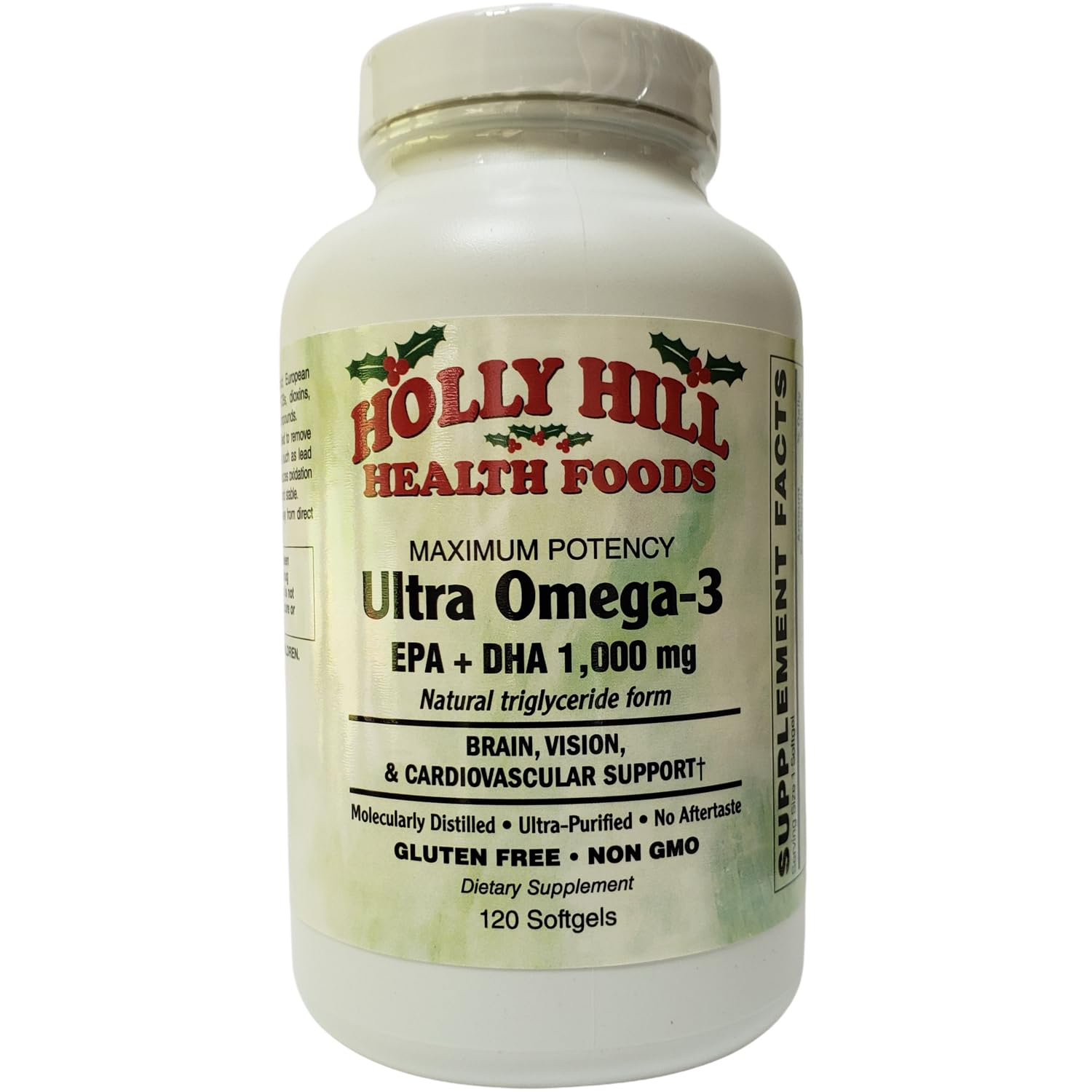 Holly Hill Health Foods Ultra Omega-3 Triglyceride Fish Oil Softgels, 120
