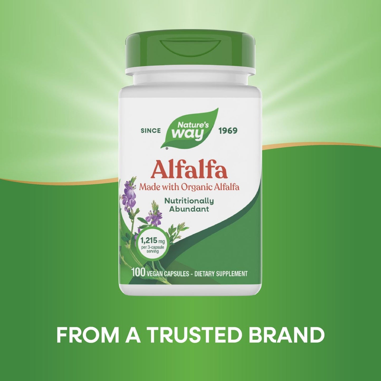 Nature's Way Organic Alfalfa Young Harvest Capsules, 100 Count