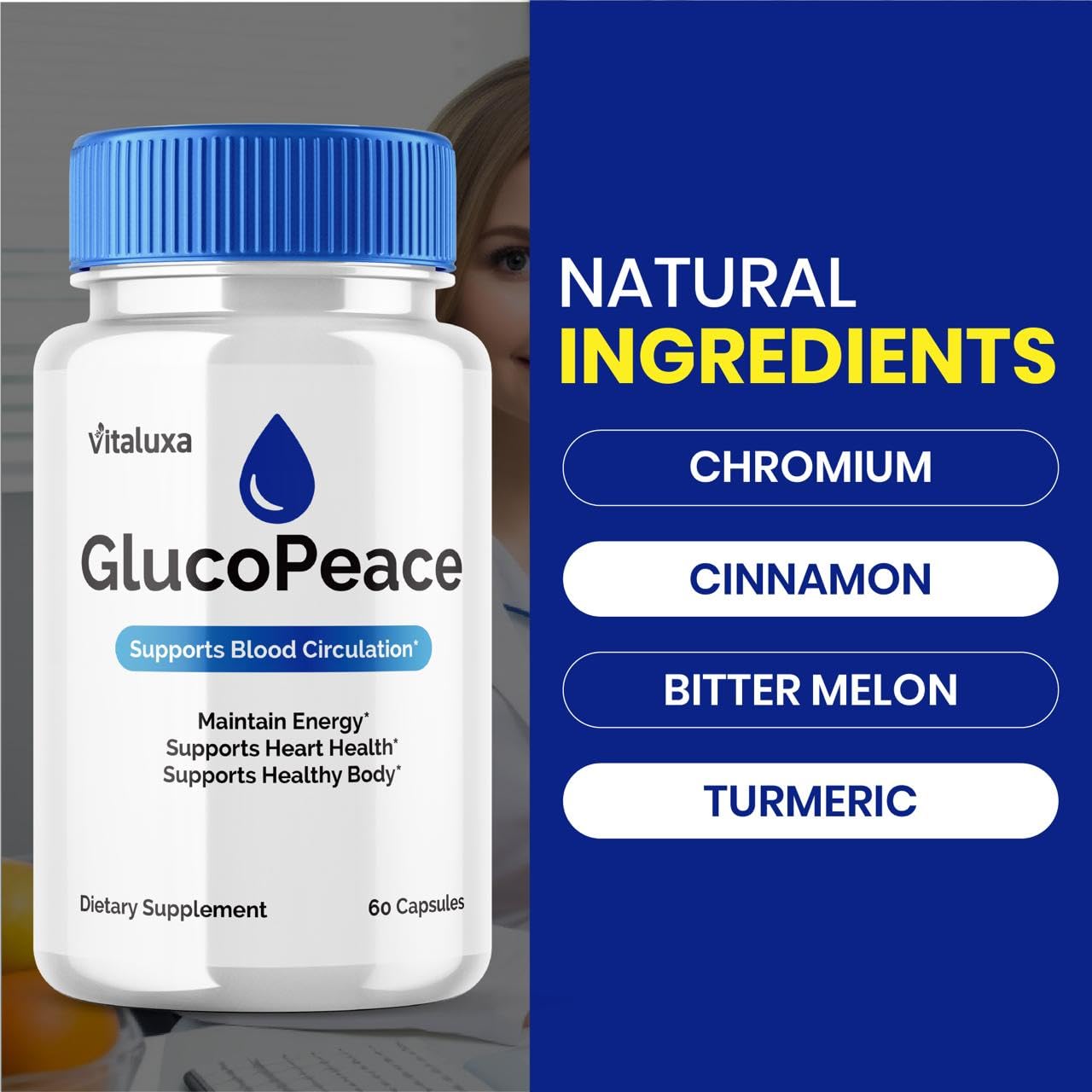 Vitaluxa Gluco Peace Capsules 60 Count