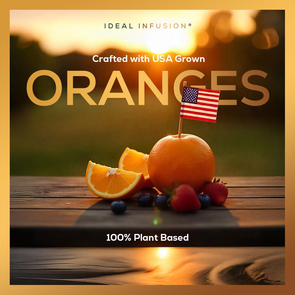 Ideal Infusion Whole Food Vitamin C Supplement 675mg Plant-Based Vitamin C Complex from Organic Oranges, Acerola Cherry & Natural Fruit Cofactors – Immune & Antioxidant Support – Vegan, Non-GMO – 120 Capsules