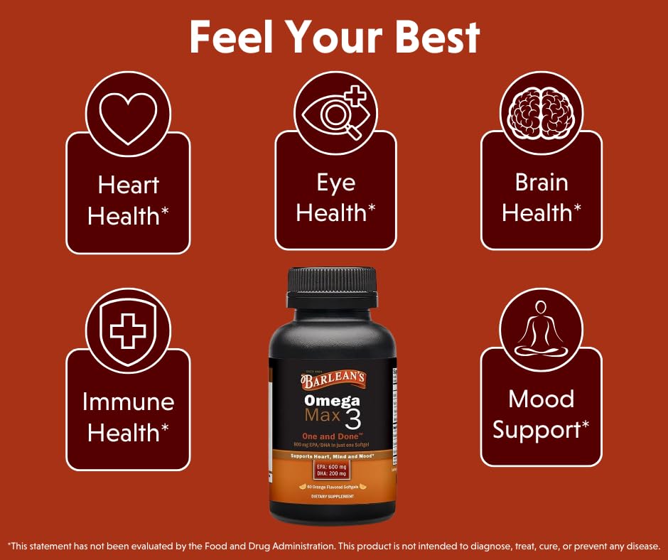 Barlean's Ideal Omega Max 3 Fish Oil Softgels 60 Count