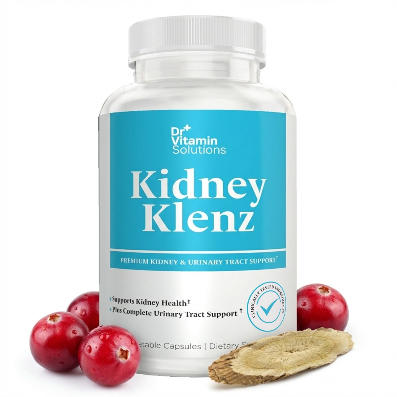 DR VITAMIN SOLUTIONS Kidney Cleanse Supplement with VitaCran Cranberry Extract – Premium Kidney & Urinary Tract Support with Chanca Piedra, Uva Ursi, Astragalus, Horsetail, Nettle & Juniper – Non-GMO, 60 Capsules