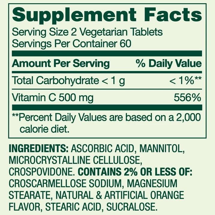SUREFECT Vitamin C 500 mg Fast-Dissolve Tablets, 120 Count