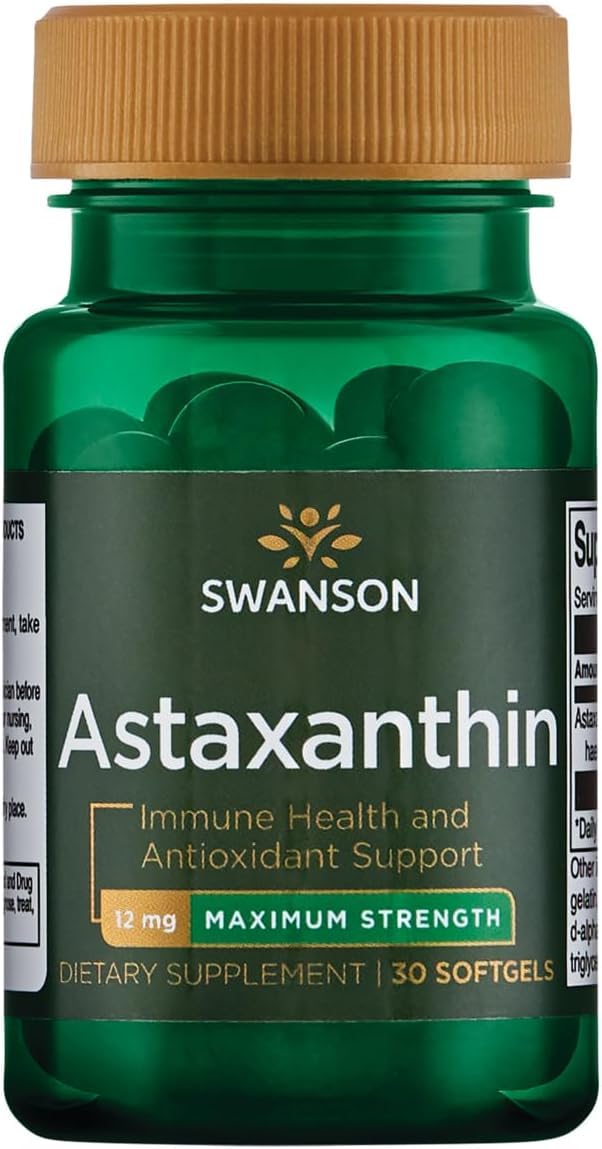 Swanson Maximum Strength Astaxanthin 12 Milligrams Softgels 30