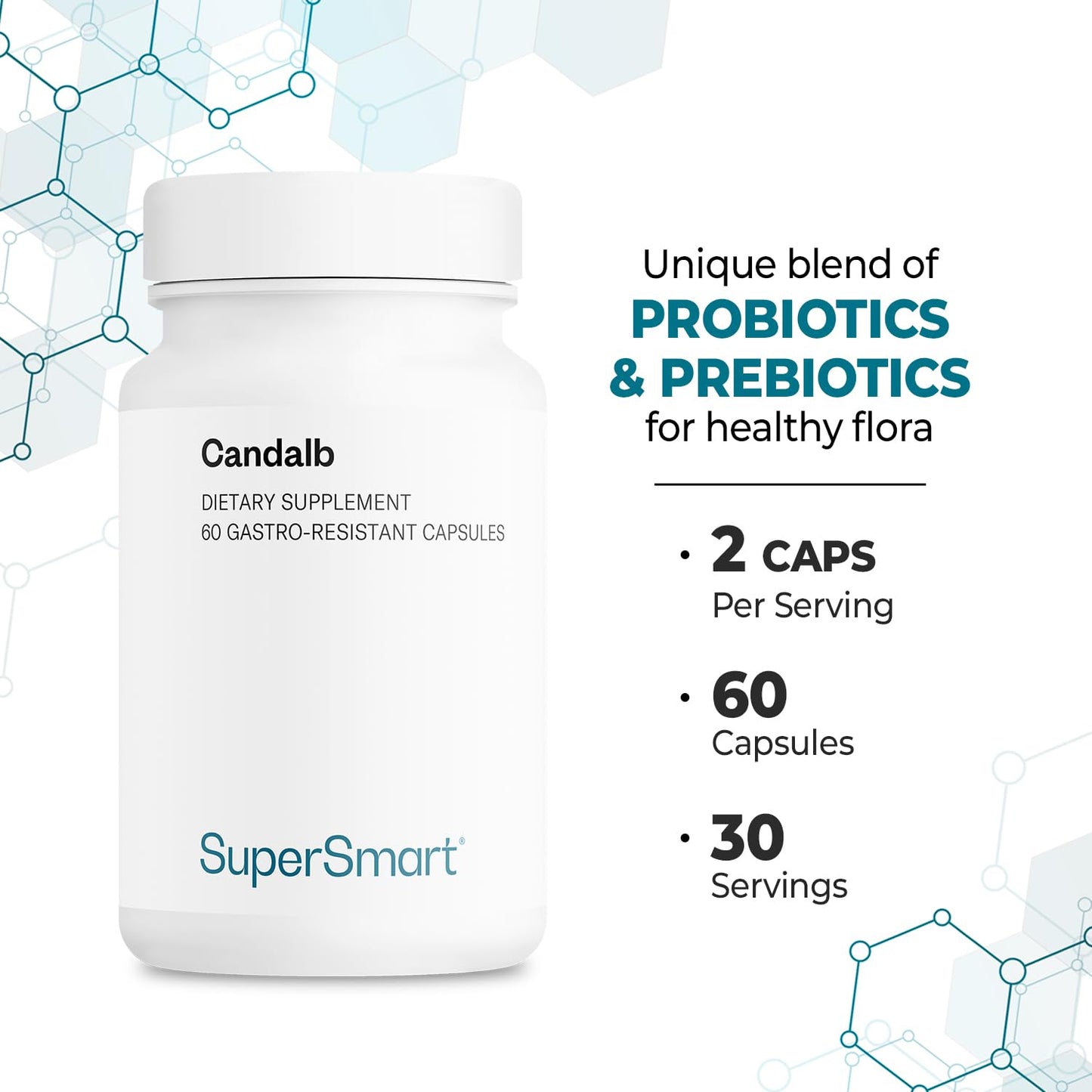 Supersmart Candalb Probiotics & Prebiotics Capsule, 60 Capsules