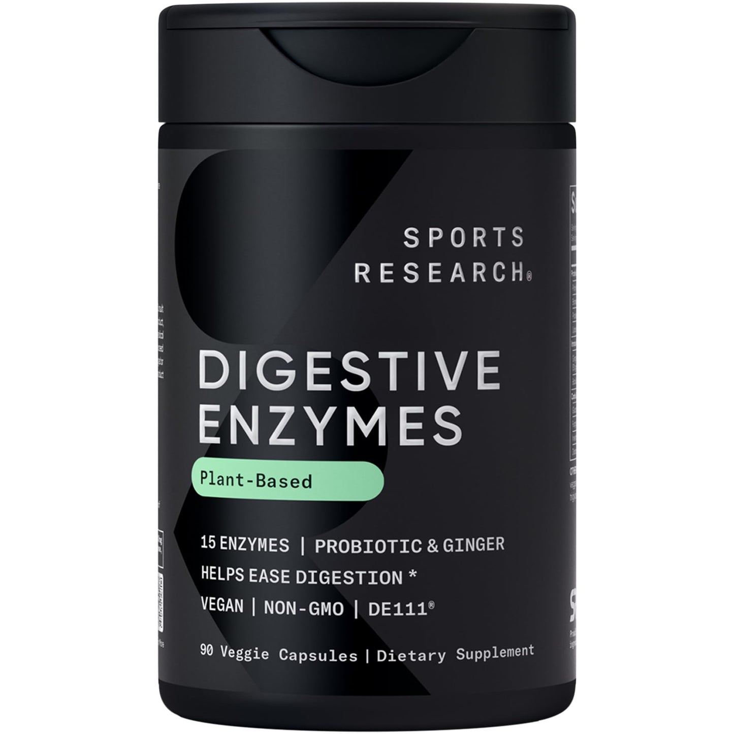 Sports Research Digestive Enzymes with Probiotics & Ginger Capsule 90 Count