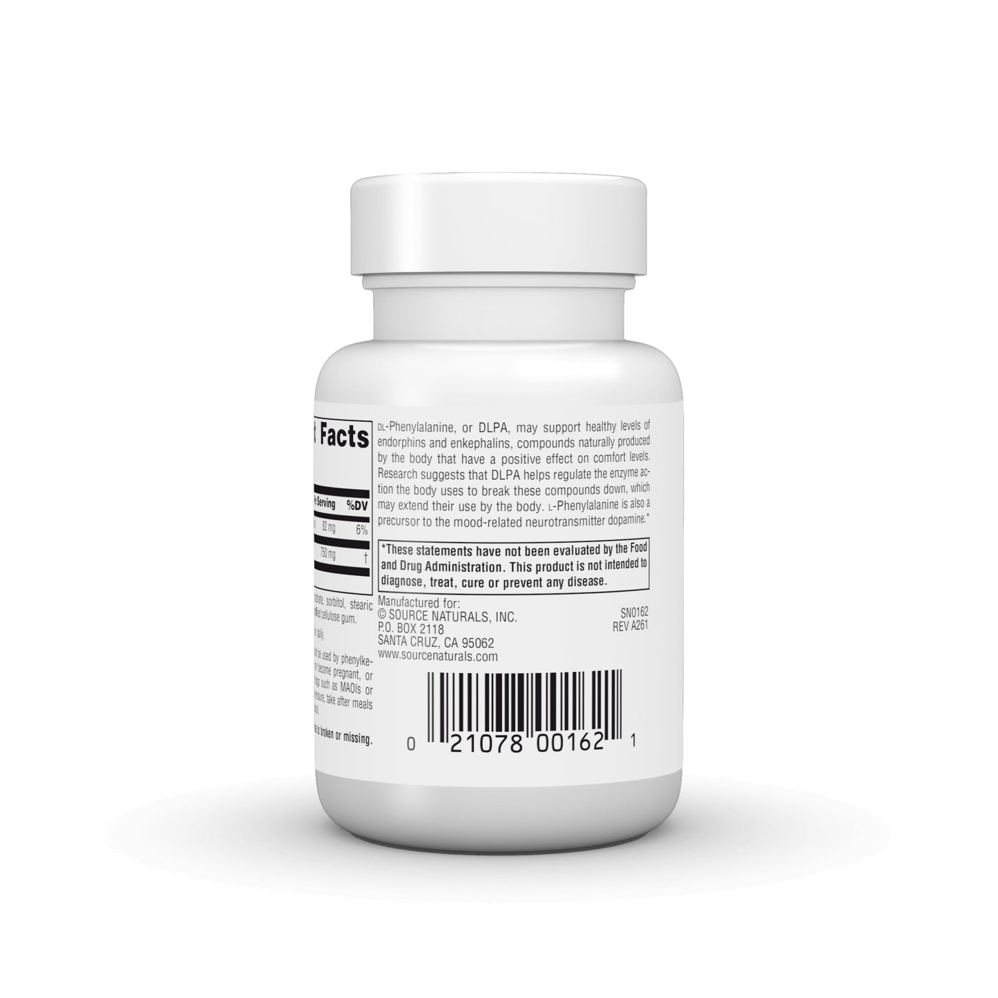 Source Naturals DLPA DL-Phenylalanine, 375mg Tablet, 60 Tablets