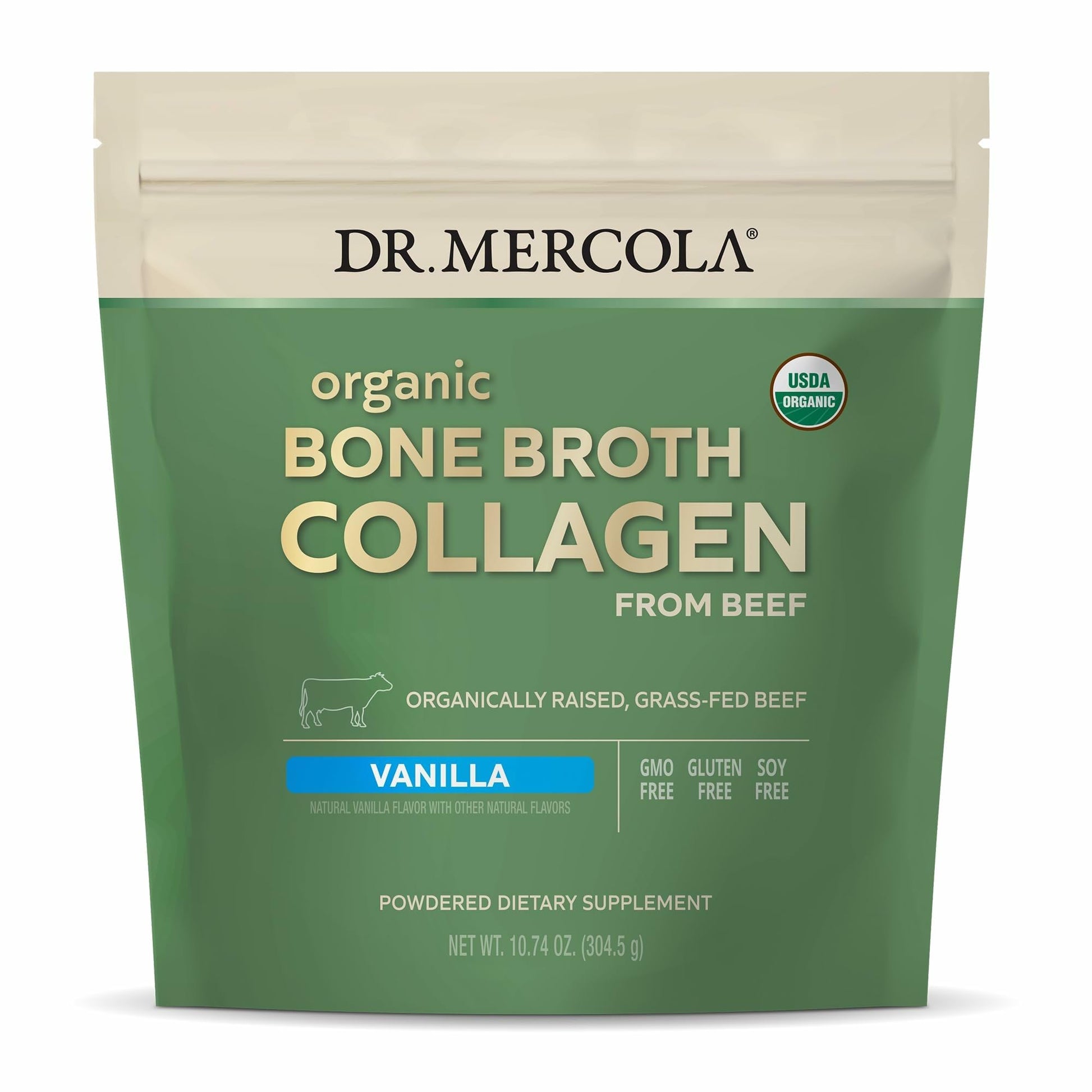 Dr. Mercola Organic Bone Broth Collagen Powder 10.74 Ounce