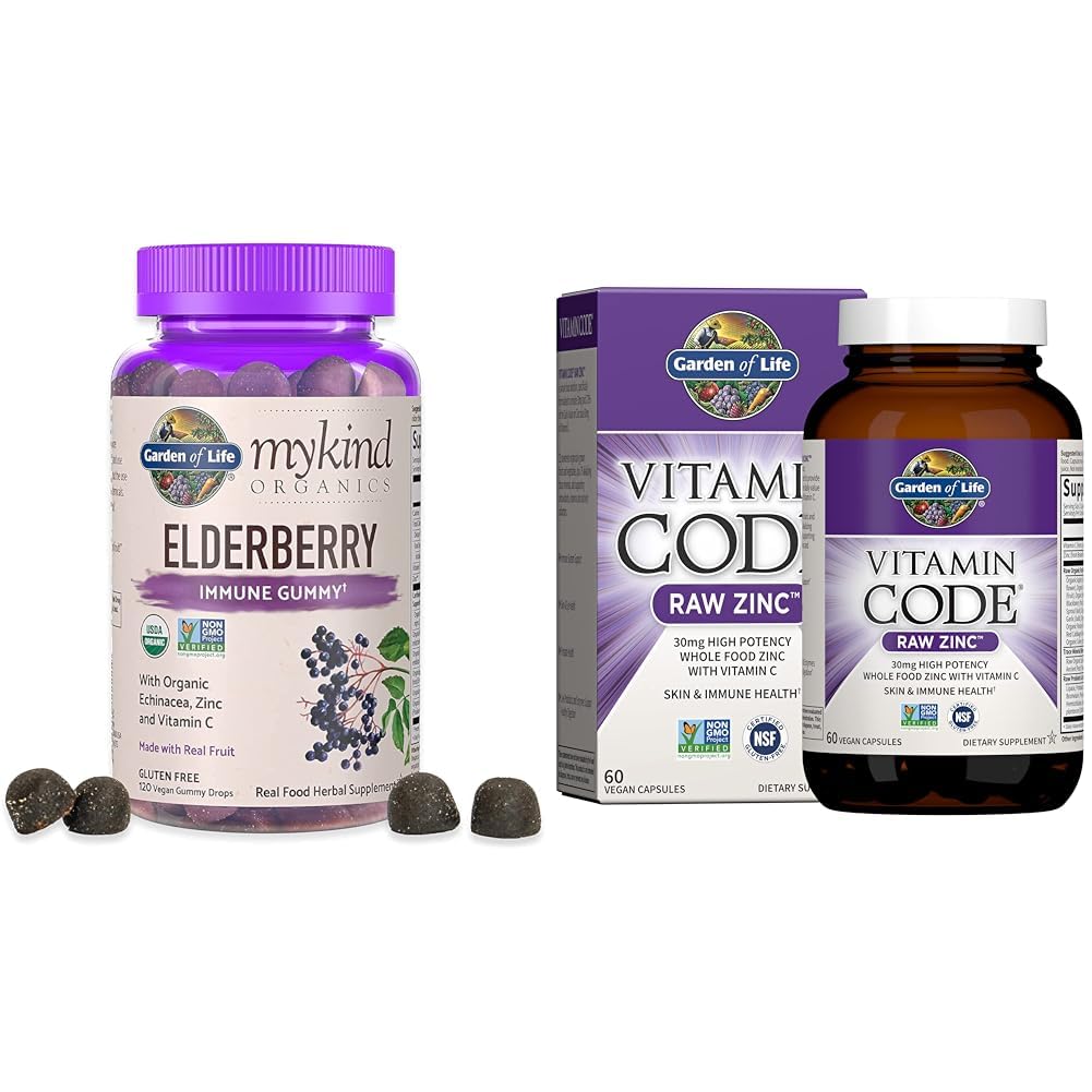 Garden of Life Organics Elderberry Gummies with Zinc & Vitamin C Multimineral Supplement, 1 Bottle