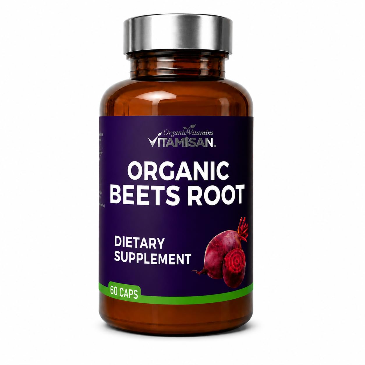 VITAMISAN Organic Beet Root 8000 Capsules, 60 Count