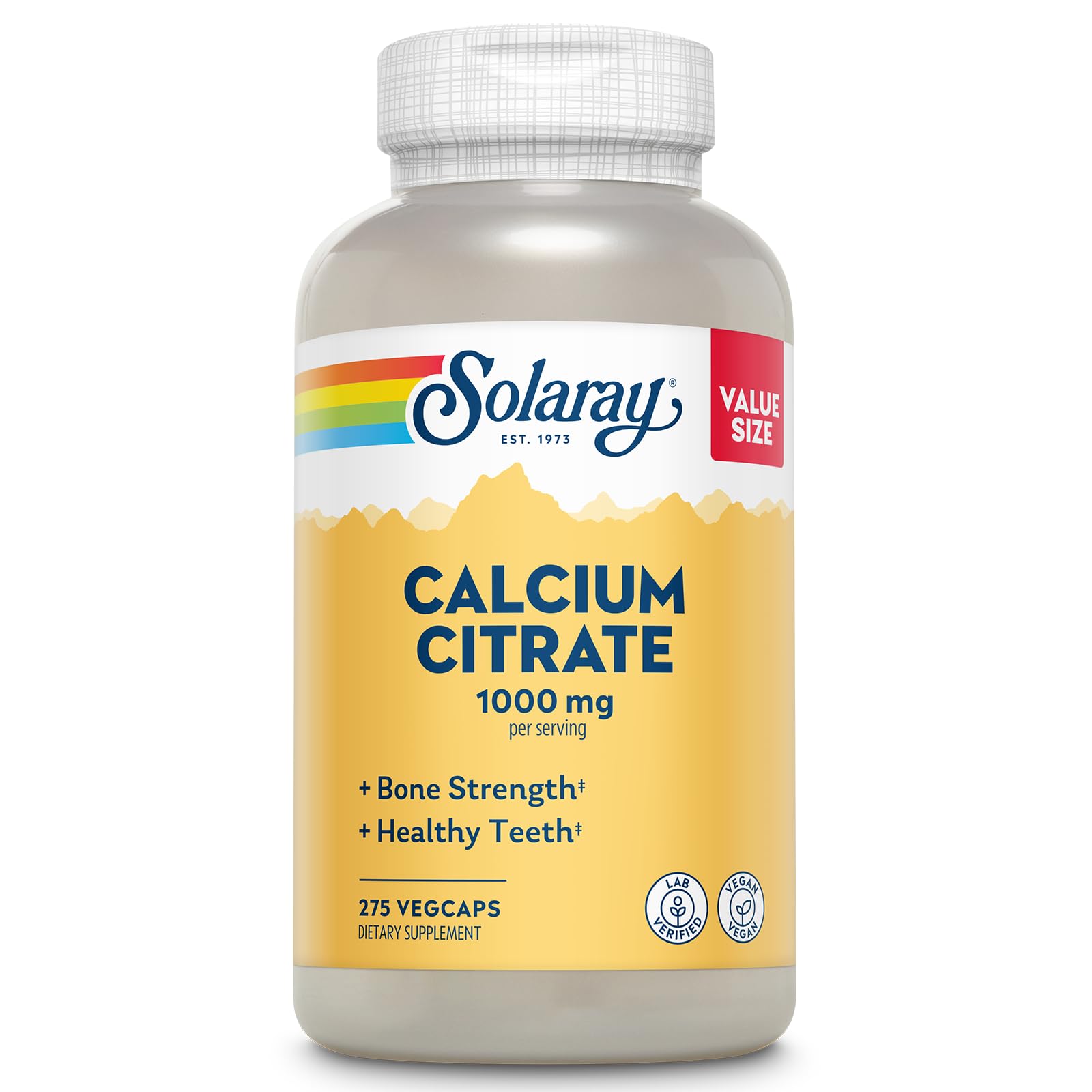 Solaray Calcium Citrate 1000mg Capsule, 275 Capsules
