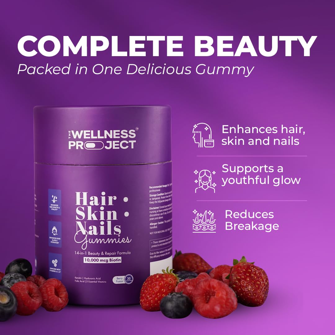 The Wellness Project 14-in-1 Hair, Skin & Nails Gummies, 60 Gummies