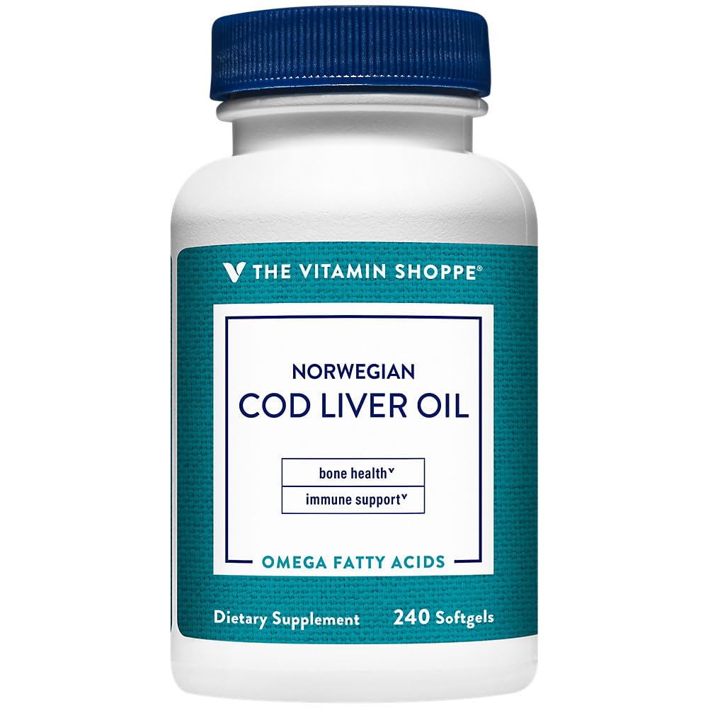The Vitamin Shoppe Norwegian Cod Liver Oil Softgel 240 Count