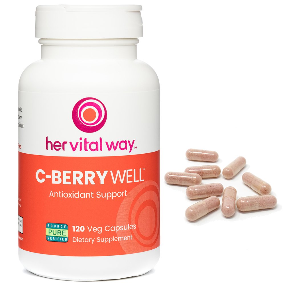 Her Vital Way C-BerryWell Vitamin C Plus Berry Polyphenols Antioxidant Support Capsule 120