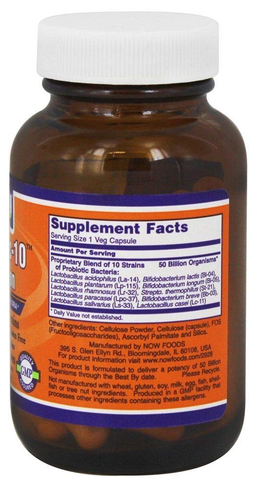 NOW Foods Probiotic 10-50 Billion Veg Capsules, 50 Count