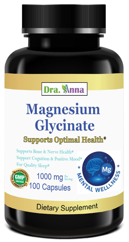 DRA. ANNA Magnesium Glycinate 500mg Capsule, 100 Count