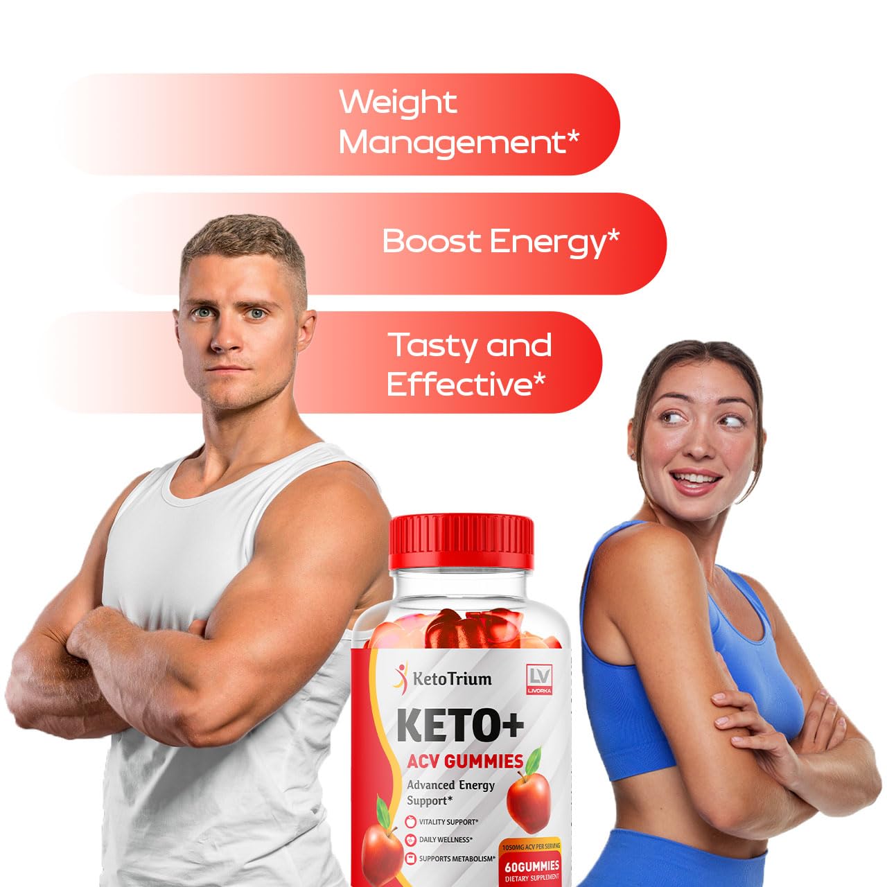 LIVORKA Keto Trium Keto ACV Gummies Gummy, 120 Count