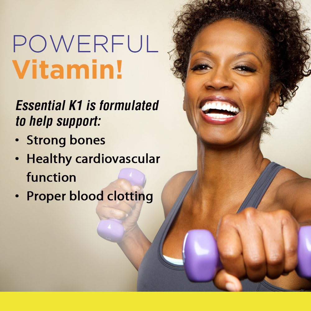Nature's Life Vitamin K 1000mcg Phylloquinone K-1 Supplement, Healthy Bones & Cardiovascular Support, 50 Capsules